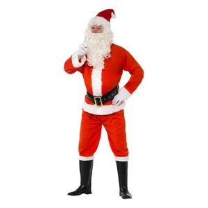 Smiffys Mens Deluxe Santa Claus Christmas Costume Set / Red/White/Black